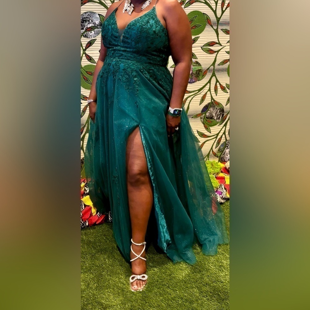 Emerald Green formal full length gown